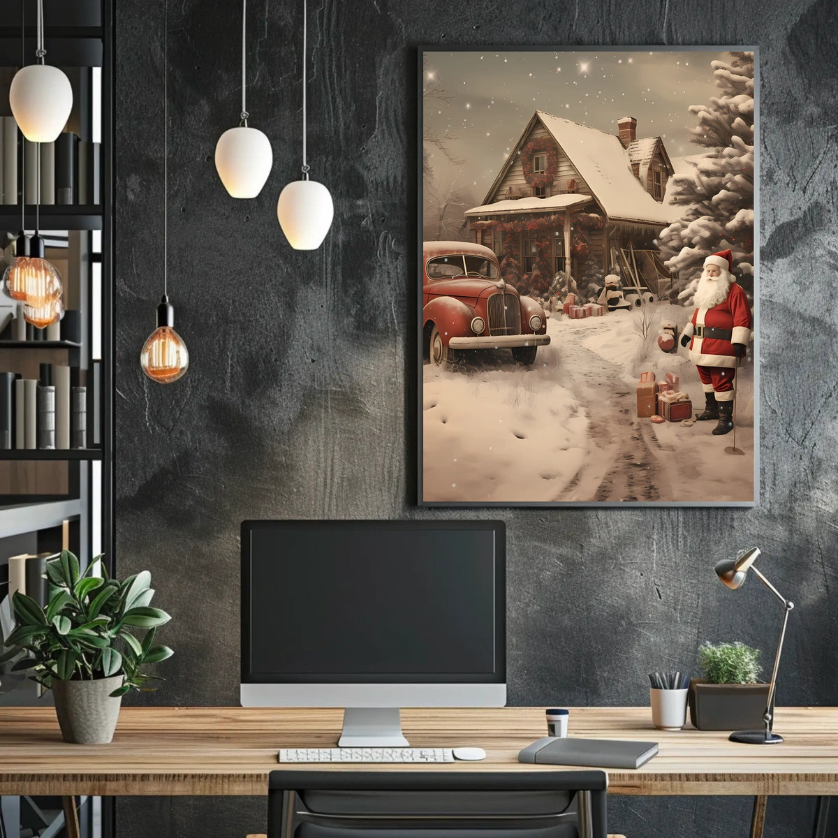Winter Wonderland With Santa Poster