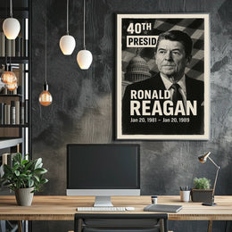 Ronald Reagan 40th President of the United States Digital Montaje Poster
