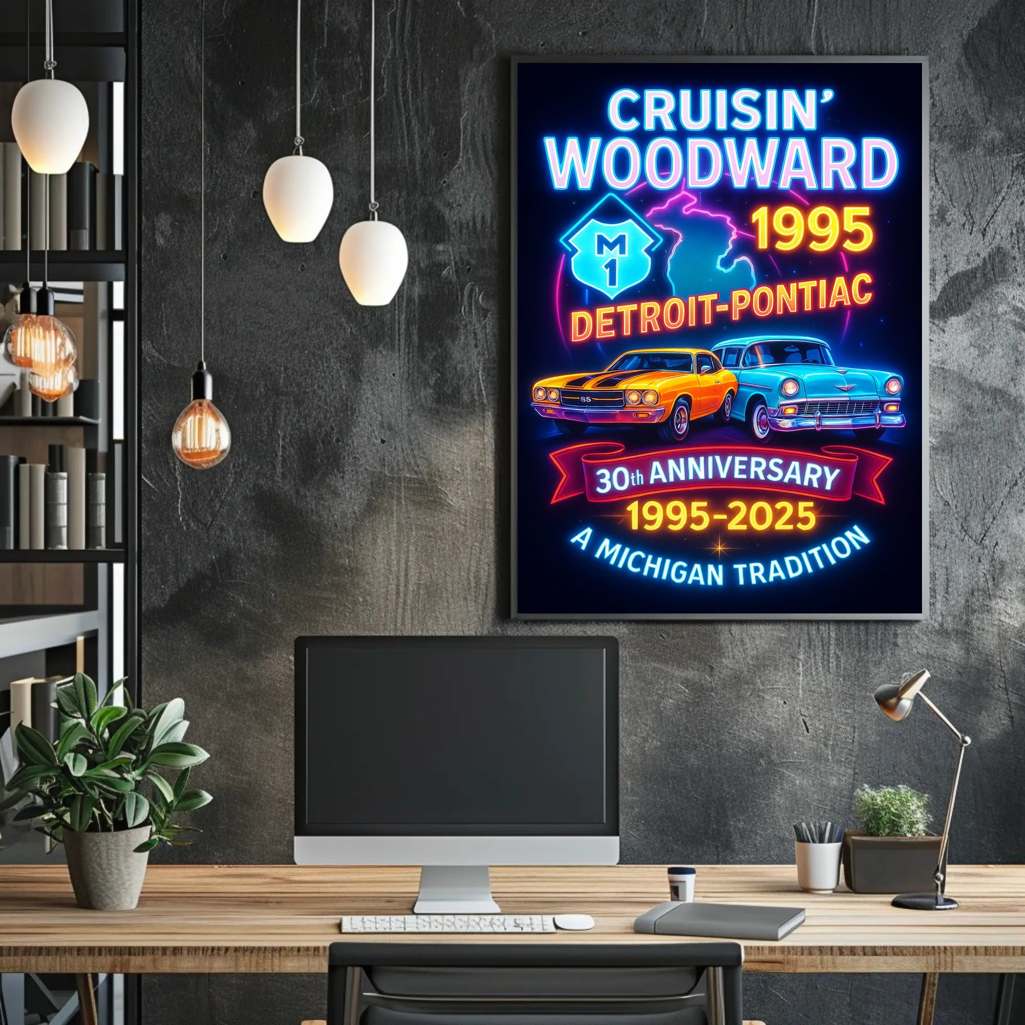 Cruisin Woodward Classic Car Poster