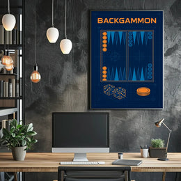 Backgammon Blueprint Art: Abstract or Artistic Poster