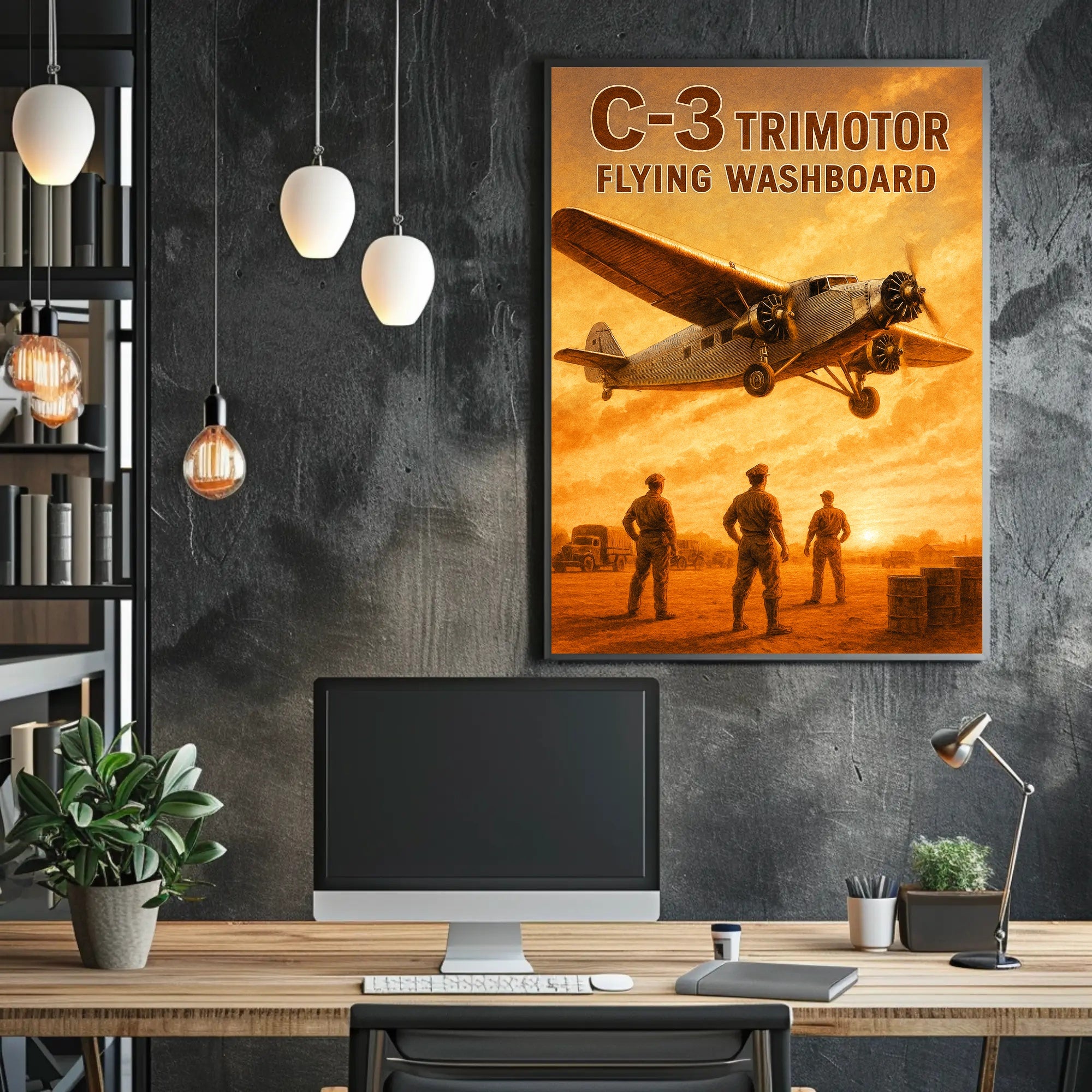 C-3 Trimotor - Flying Washboard Poster PosterGoat