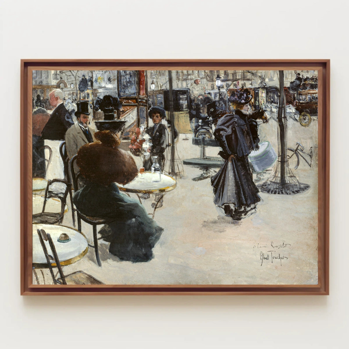 Vintage European Café Life: Impressionistic Art Poster