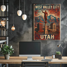 West Valley City Utah Skyline Photography Wanderlust Poster