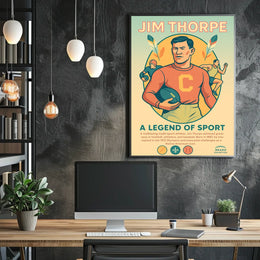 Jim Thorpe Iconic Sports Legend Poster