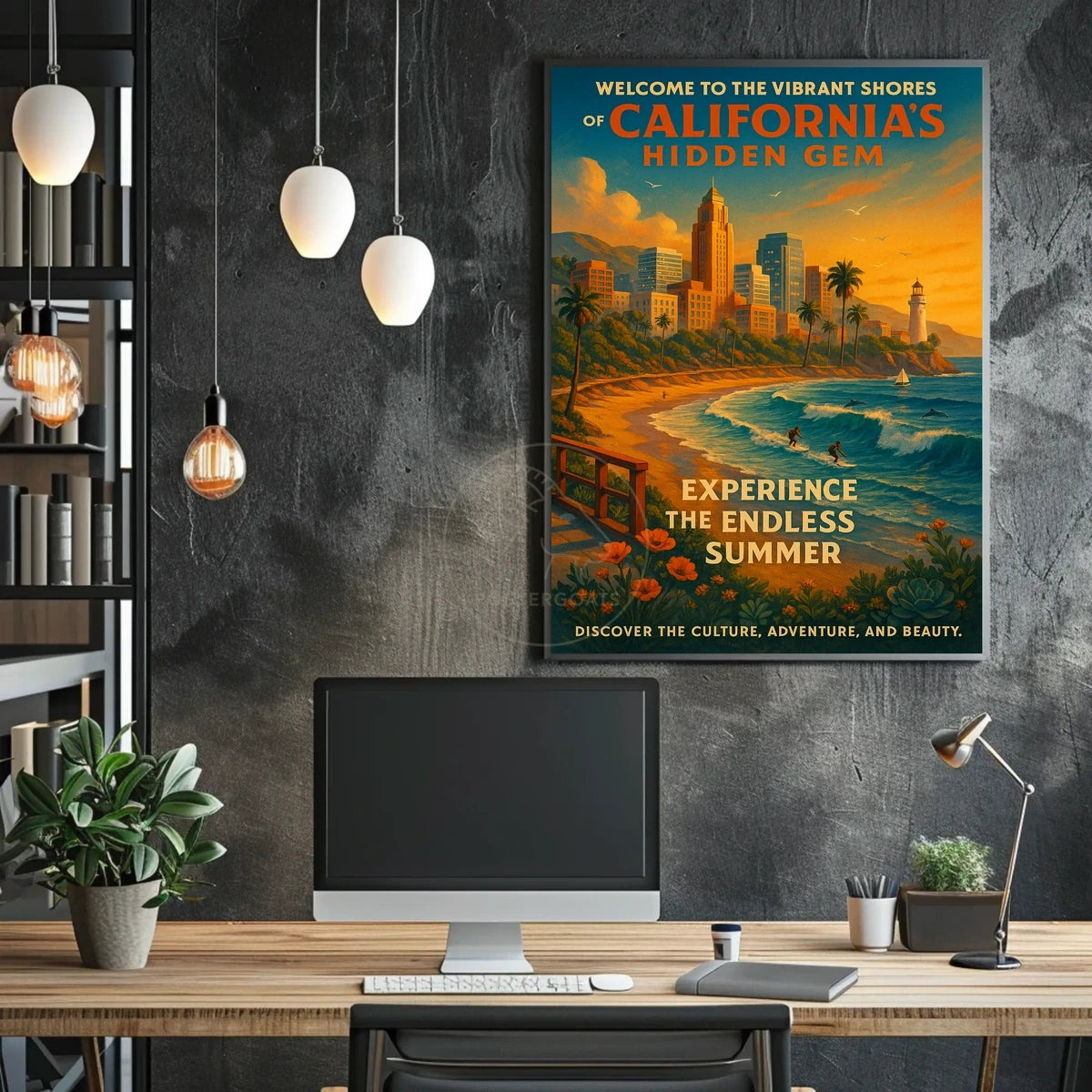 Endless Summer California Travel Adventure Travel Poster