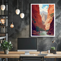 Zion National Park Scenic Poster Print Wall Art