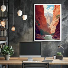 Zion National Park Scenic Poster Print Wall Art