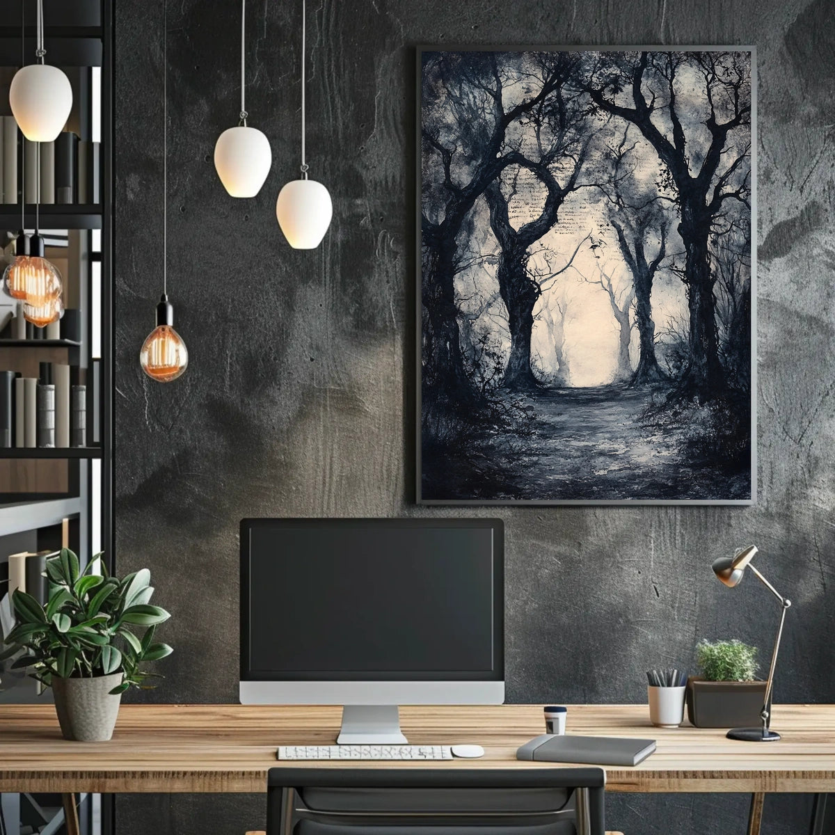 Mysterious Ethereal Forest Scene Artistic Poster