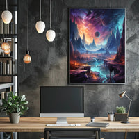 Fantastical Cosmic Journey Futuristic Sci-Fi Poster