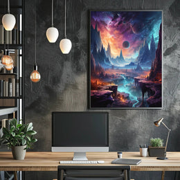 Fantastical Cosmic Journey Futuristic Sci-Fi Poster