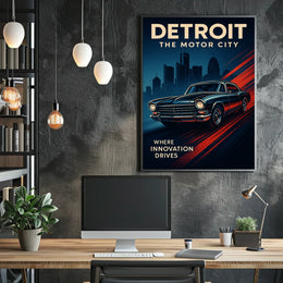 Detroit The Motor City Poster