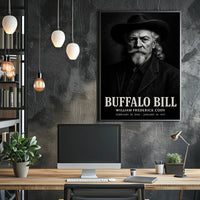 Buffalo Bill Monochrome Portrait Cultural or Heritage Poster