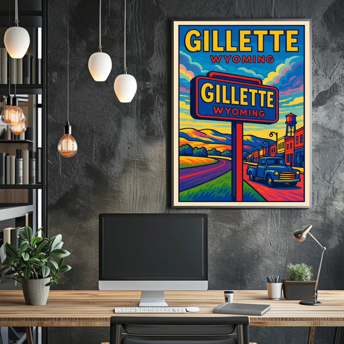 Gillette, Wyoming Vibrant Landscape Poster