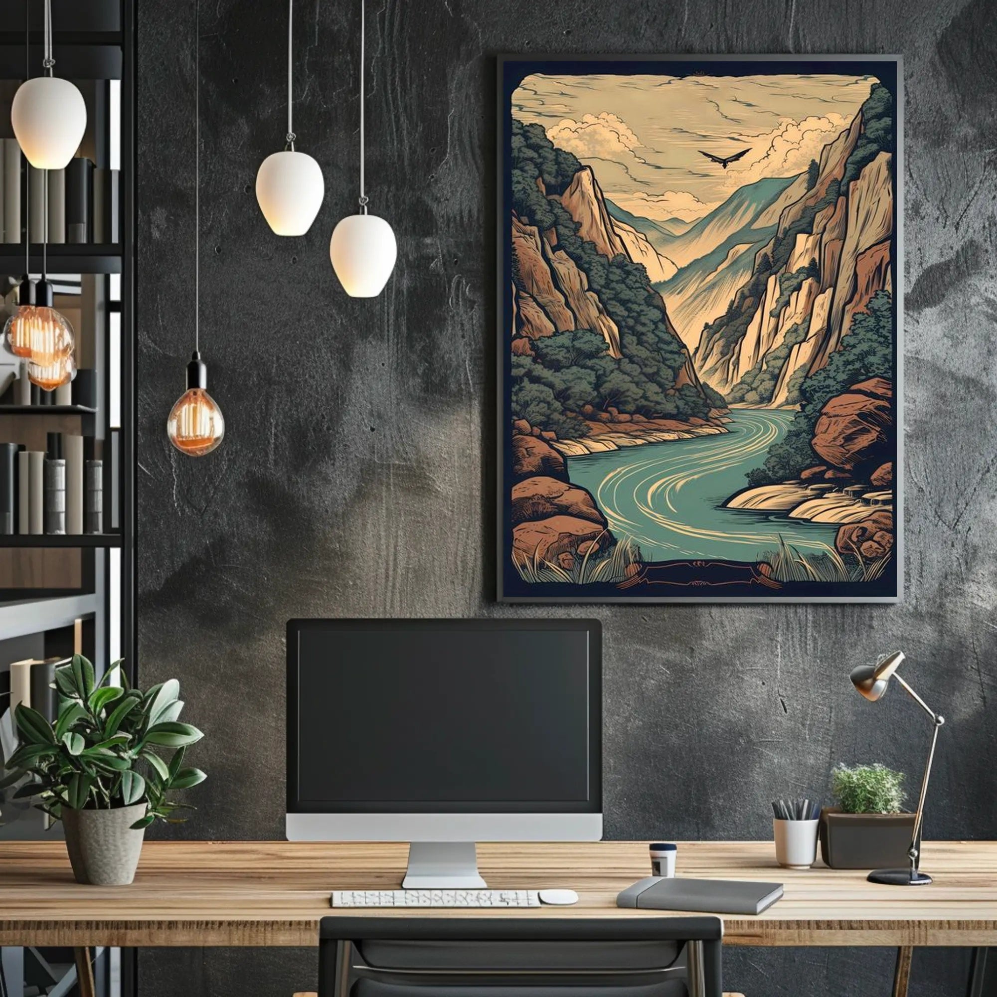 Serene Canyon Landscape Poster