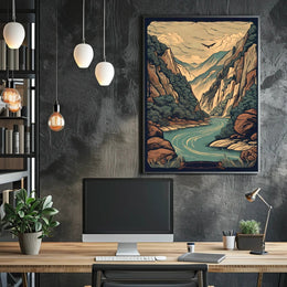Serene Canyon Landscape Poster