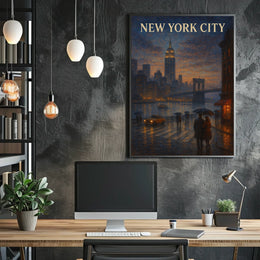 New York City at Dusk Poster