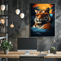 Tiger in Tropical Paradise Wall Art - Animal Poster