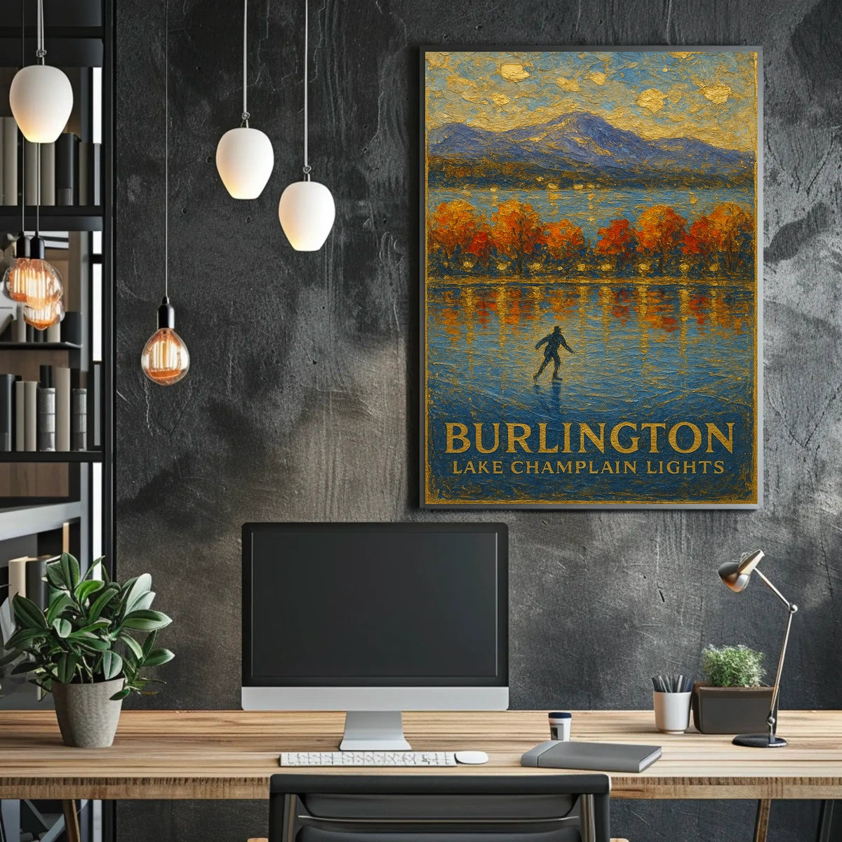 Burlington Lake Champlain Lights Poster