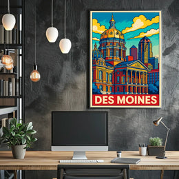 Des Moines Cityscape Poster