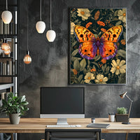 Vibrant Butterfly Garden Art: Abstract or Artistic Poster