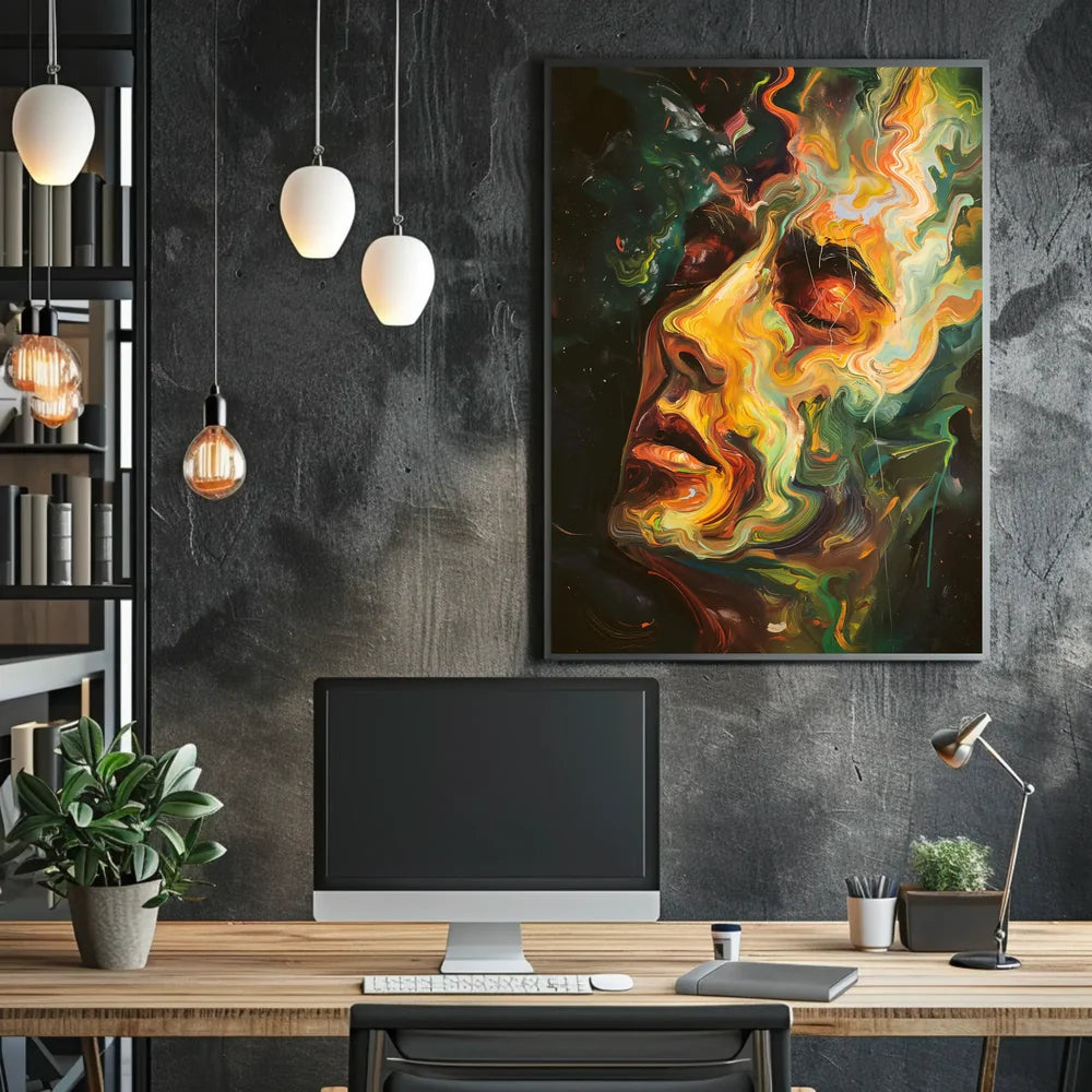 Abstract Nature and Technology Fusion Poster