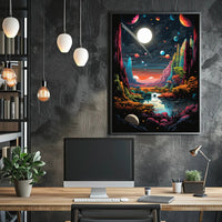 Cosmic Dreamscape: Vibrant Futuristic Sci-Fi Poster