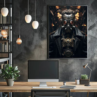 Steampunk Cyborg in Dystopian World Futuristic Sci-Fi Poster