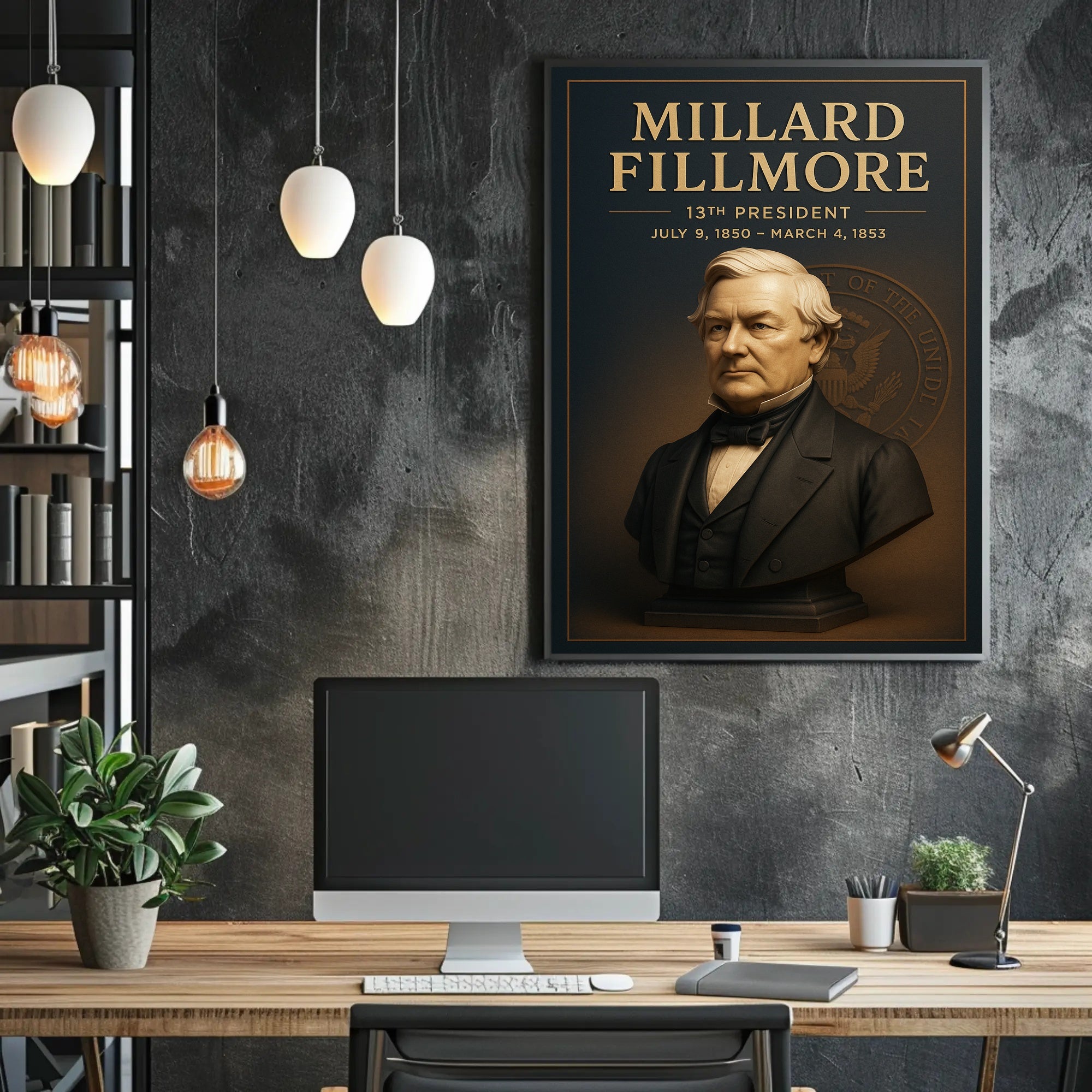 Millard Fillmore Bust: Historical or Presidential Poster PosterGoat