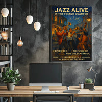 Live Jazz Performances Music New Orleans French Quarter Poster