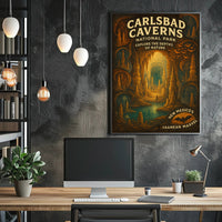 Carlsbad Caverns Vintage Art Print: National Park Poster
