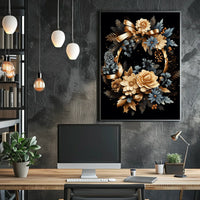 Luxurious Floral Wreath Artwork Print - Abstract or Artistic Poster