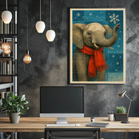 Winter Elephant Poster