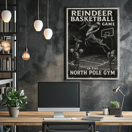 Reindeer Basketball Game Poster