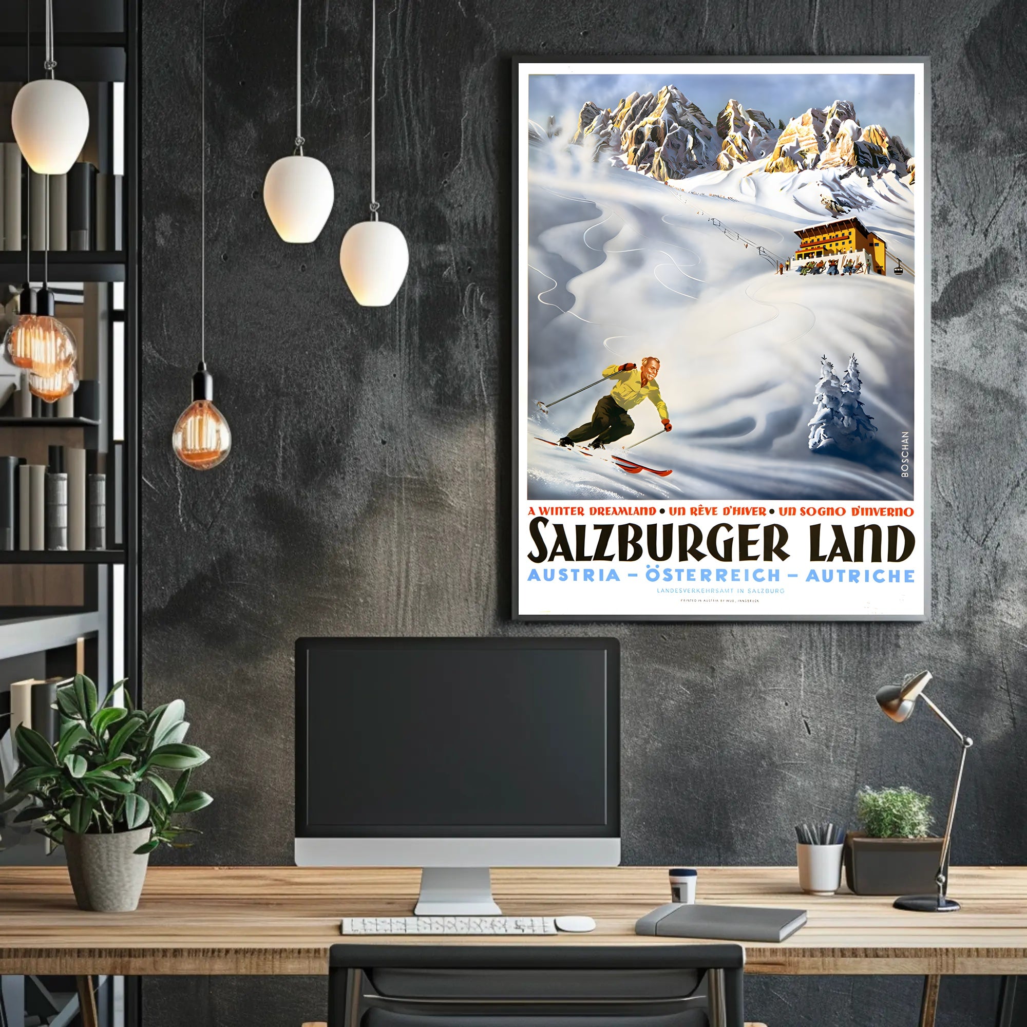 Salzburger Winter Adventure Vintage Travel Poster PosterGoat