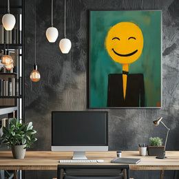 Smiley In A Suit Poster Whimsical Wall Art Print
