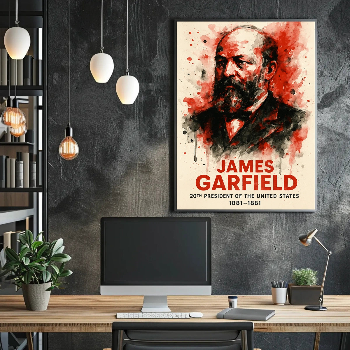 James Garfield Watercolor Art Print – Historical or Presidential Poster