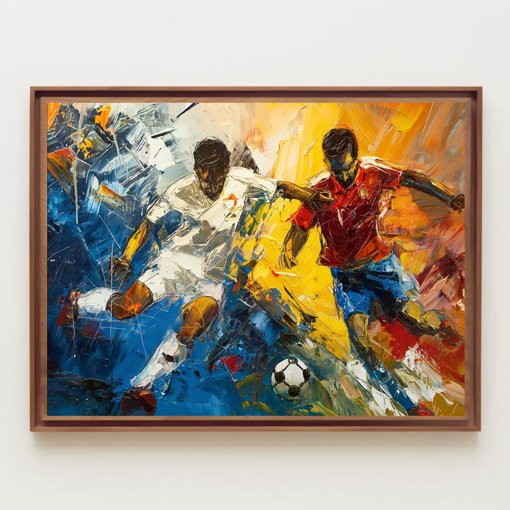 Dynamic Soccer Match Abstract Art Poster Print