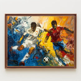 Dynamic Soccer Match Abstract Art Poster Print