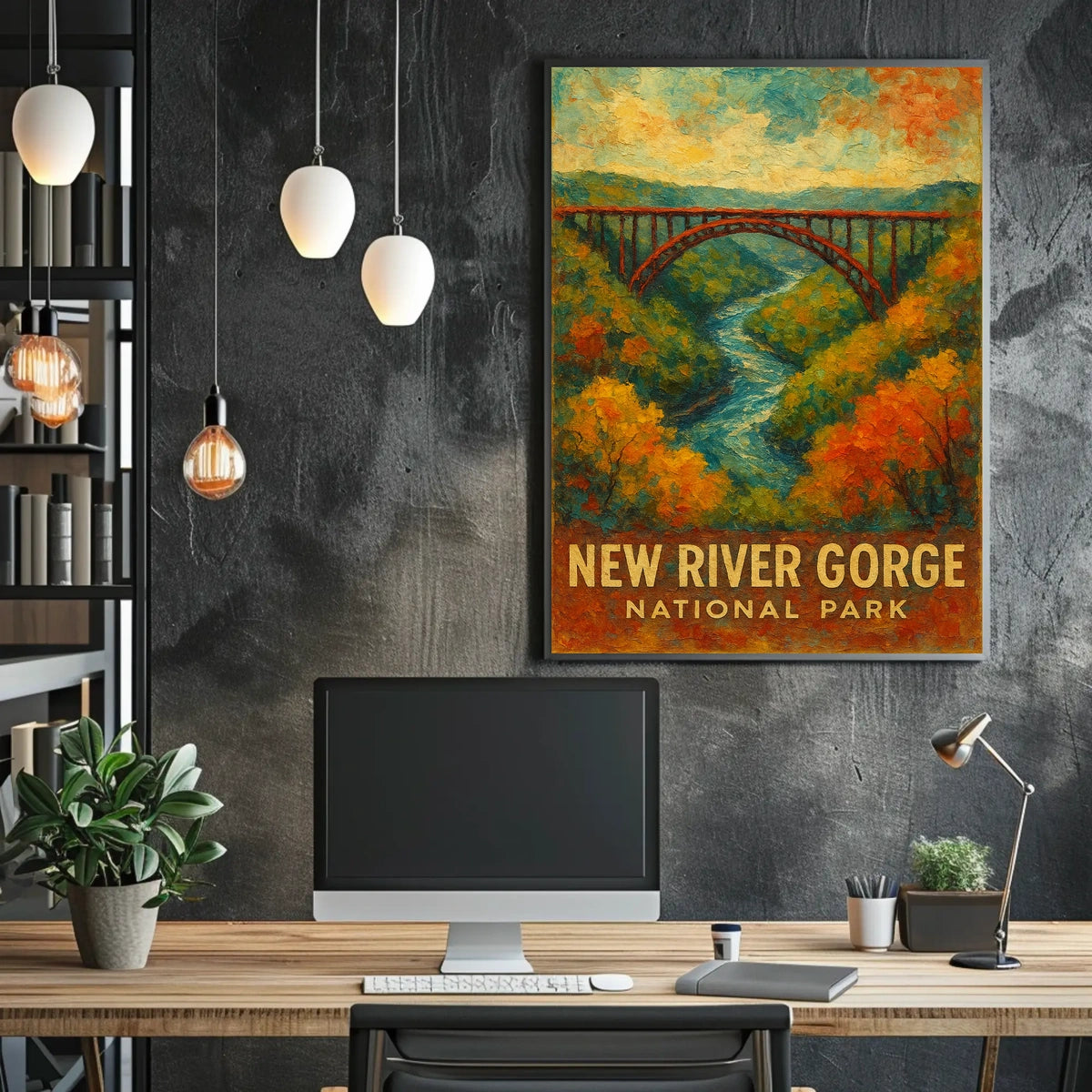 New River Gorge Nature Landscape Photography Realism Poster
