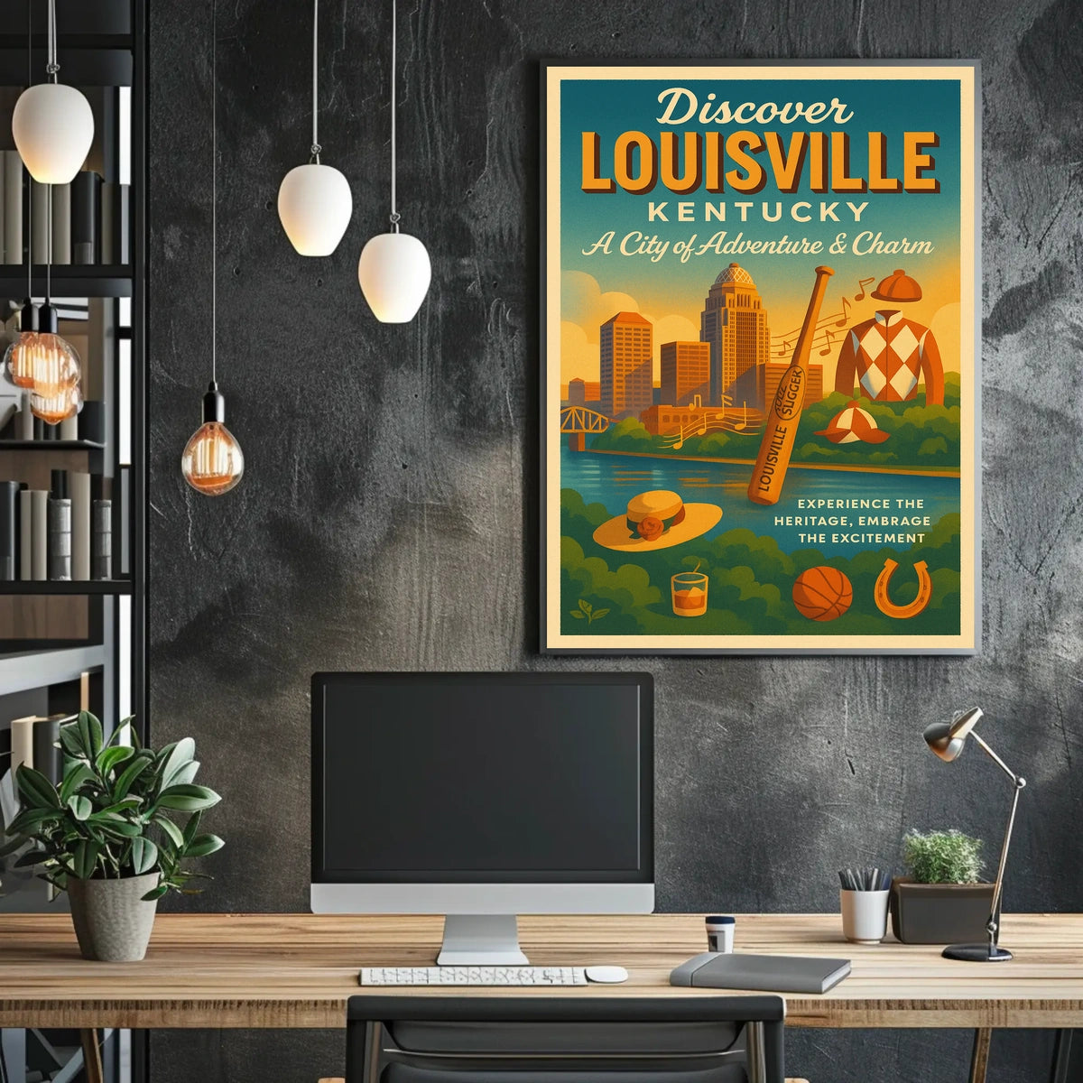 Discover Louisville Adventure & Charm Travel Poster