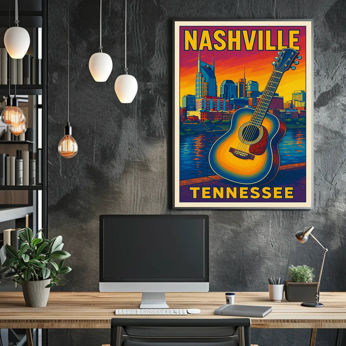 Nashville, Tennessee Music City Vibes Poster