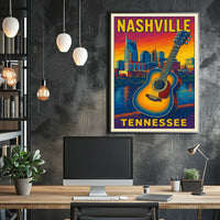 Nashville, Tennessee Music City Vibes Poster