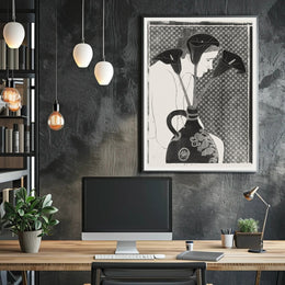 Elegant Woman with Vase: Abstract or Artistic Poster