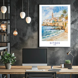 Sitges, Spain Coastal Charm Poster
