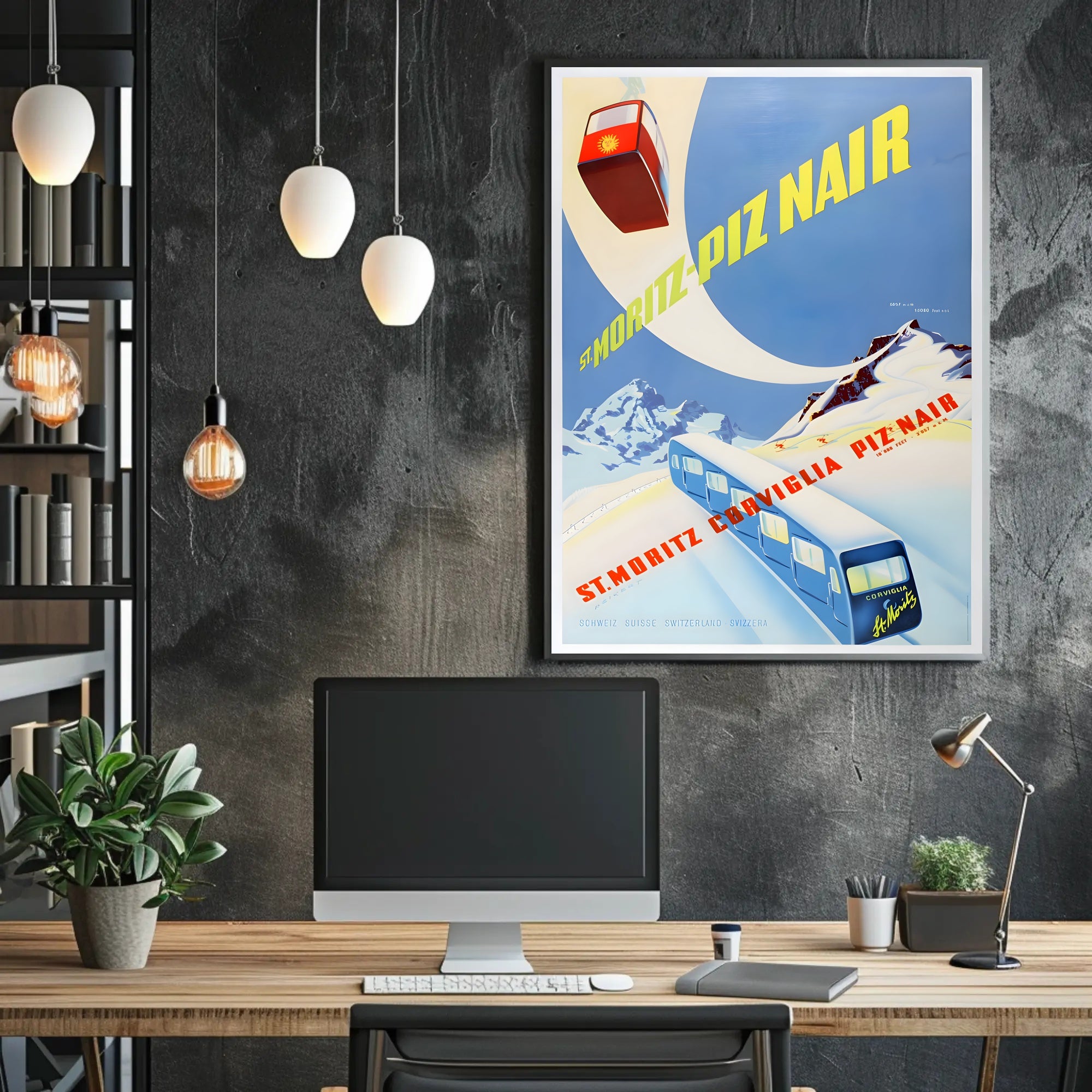 St. Moritz Ski Adventure Travel Poster PosterGoat