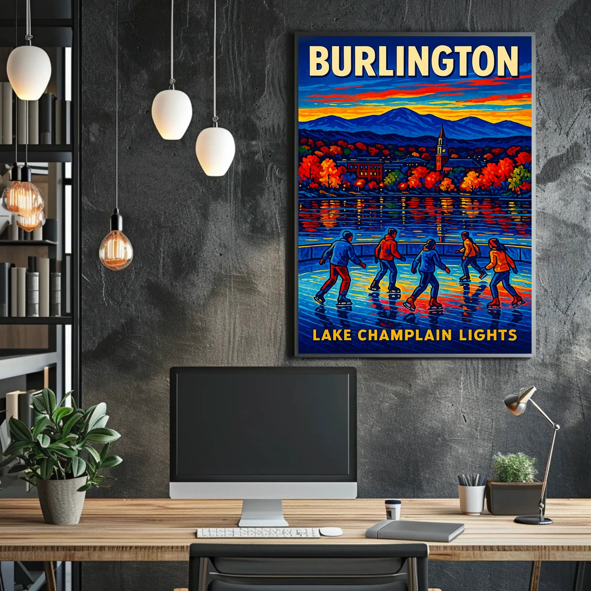 Burlington Lake Champlain Lights Poster