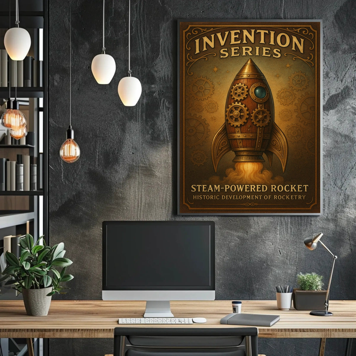 Steam-Powered Rocket Invention Series Poster