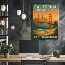 California Dream City Wall Art Print PosterGoat