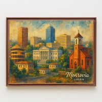 Monrovia Liberia Wanderlust Cityscape Realism Poster