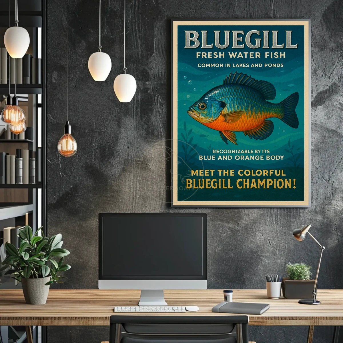 Bluegill Fish Vintage Illustration - Animal Poster